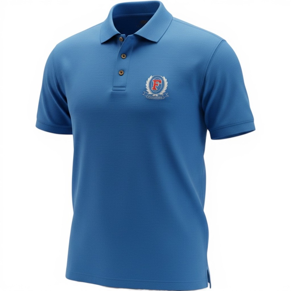 Florida Gators Polo Shirt L Blue Heavyweight Cotton Embroidered Knights Athletic